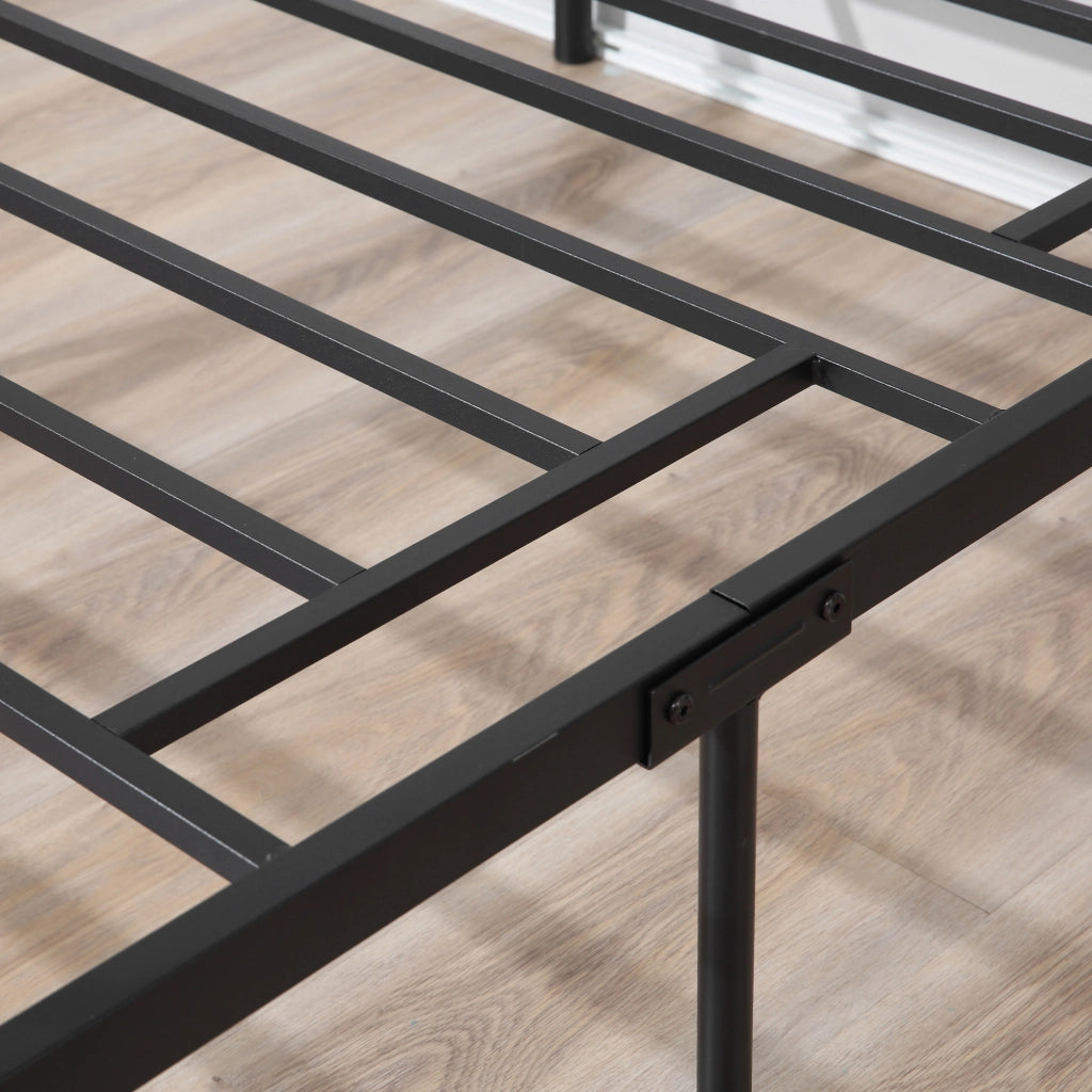 Letto Singolo in Acciaio con Testiera e Pediera ¨C Zephmum ¨C Nero 90x200