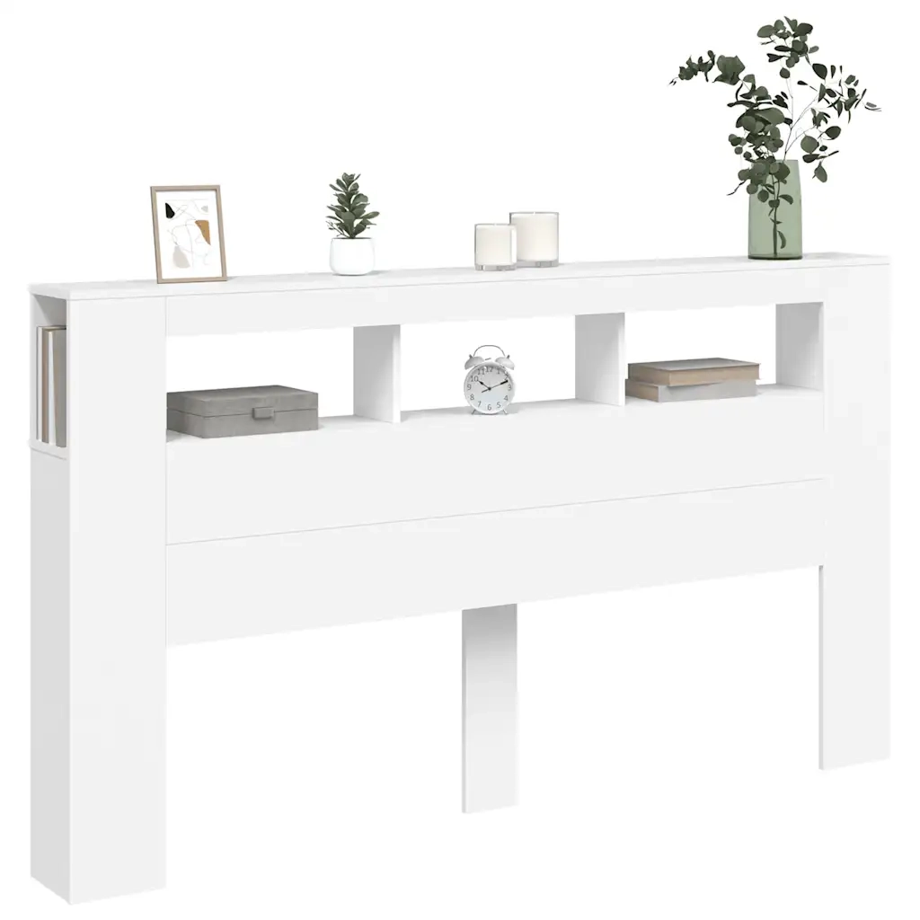 Testiera LED-Testata con Luci LED Bianca 180x18,5x103,5 cm Legno Multistrato