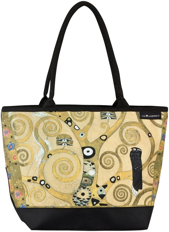 Borsa da Donna Motivo d'Arte Gustav Klimt Albero della Vita Dimensioni L42 x H30 x D15 cm Borsa da Spiaggia Manico Borsa da Ufficio
