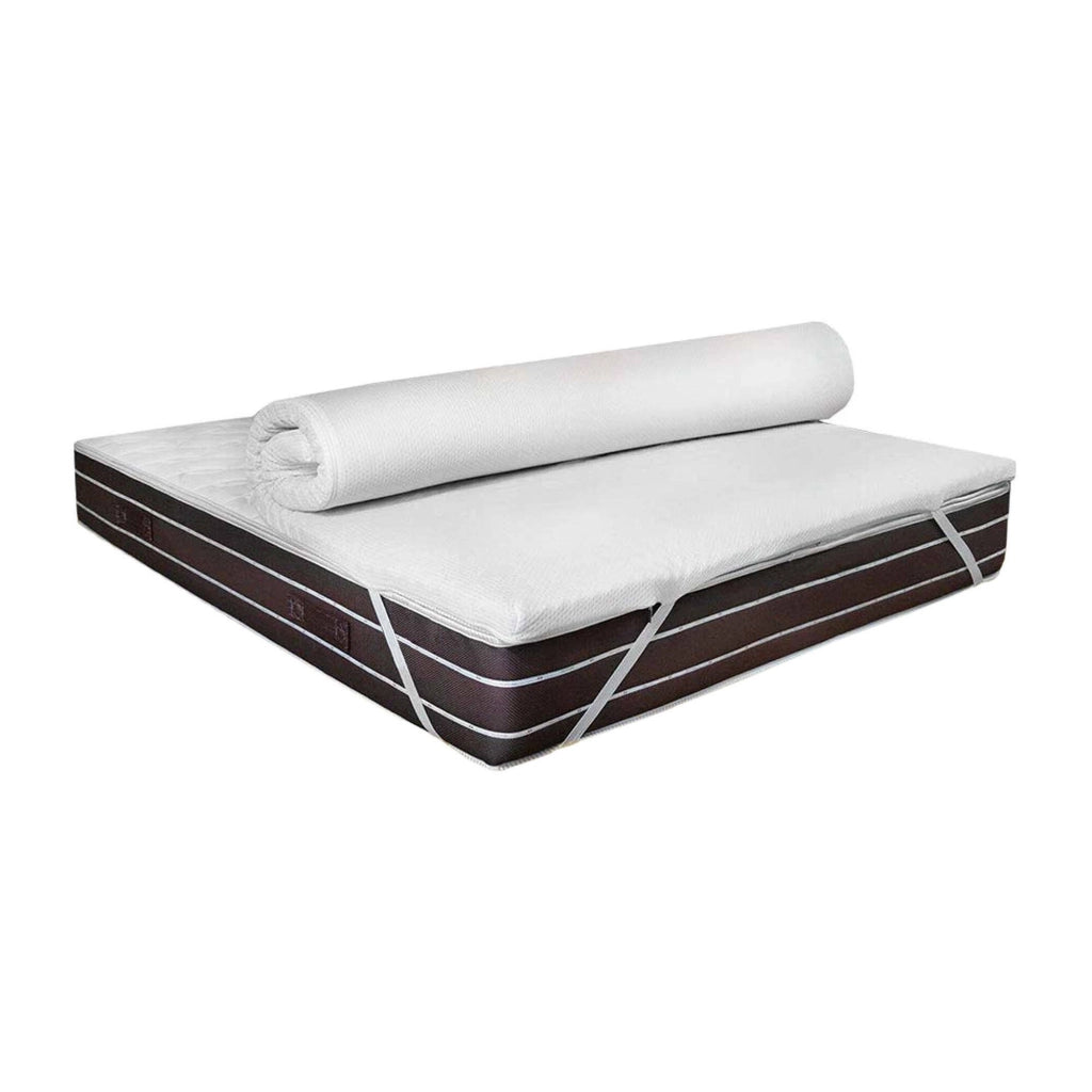 Marathon, Topper Matrimoniale Sfoderabile Made in Italy, 200x180x5h cm Bianco