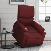 Poltrona Alzapersona Reclinabile Rosso Vino in Similpelle 3204890