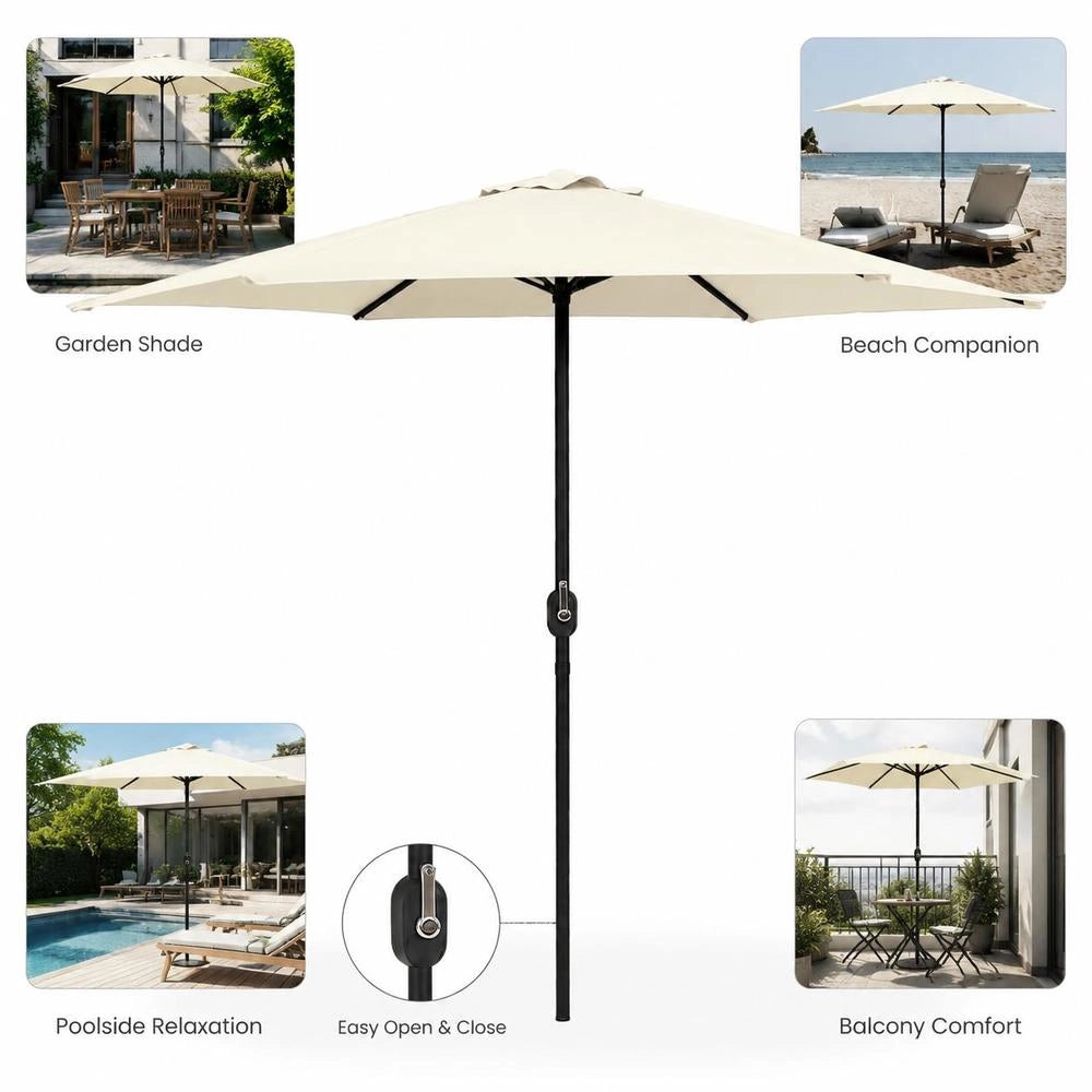 Parasol With Aluminum Pole 270x246 Cm Sand White
