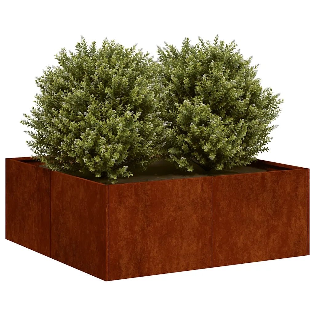 Fioriera Arrugginita 80x80x30 cm in Acciaio Corten 860807