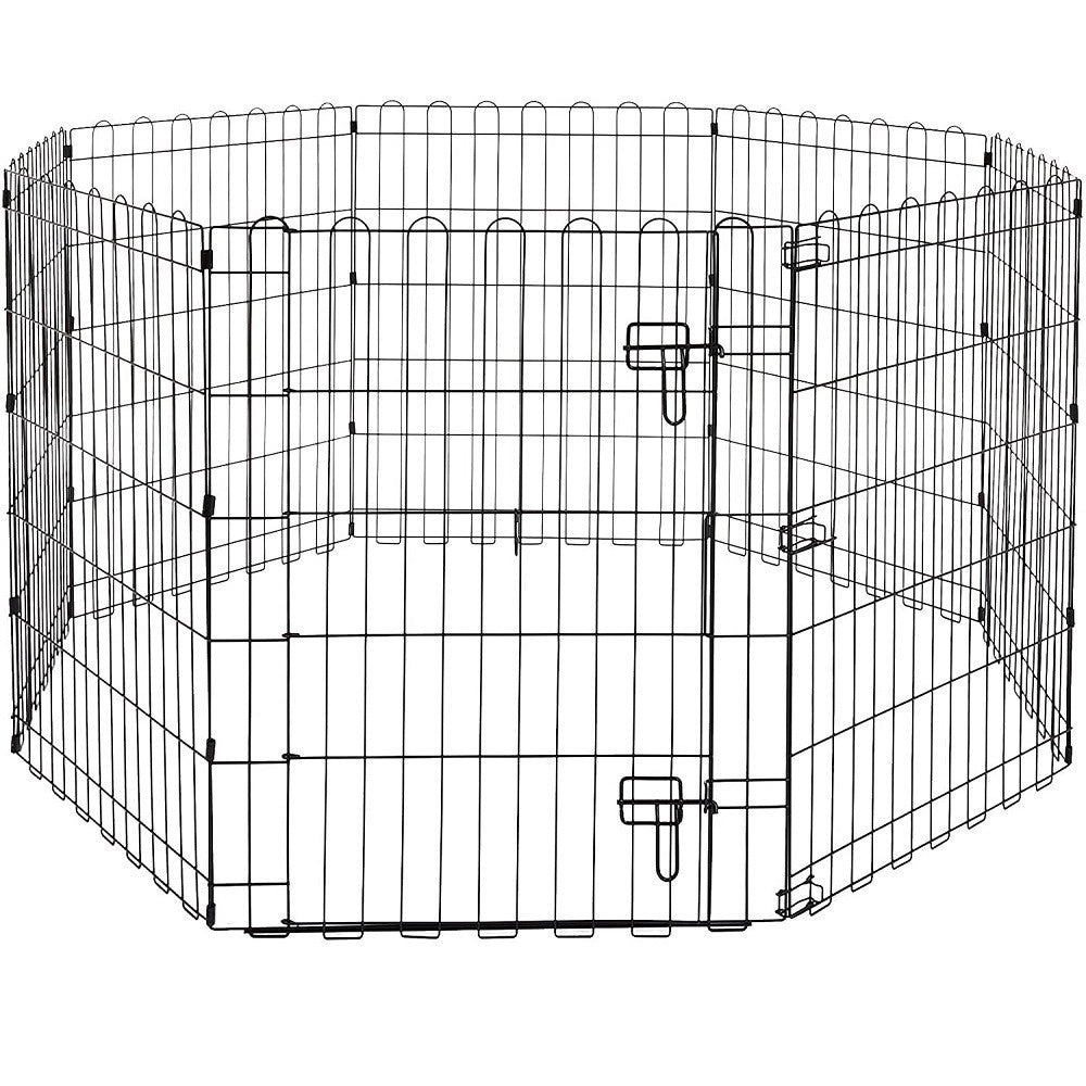 Trade Shop - Recinzione In Metallo Per Cani Pieghevole Per Esercizio 152,4 X 152,4 X 76,2 Cm -