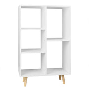 Libreria in MDF e legno con 5 scomparti bianca 19_0000101