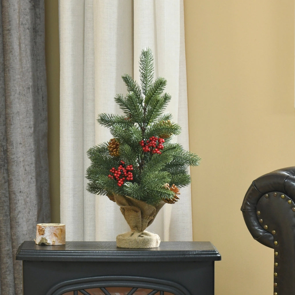 Albero di Natale Decorazione ¨C Zephmum ¨C Verde Rosso 50cm