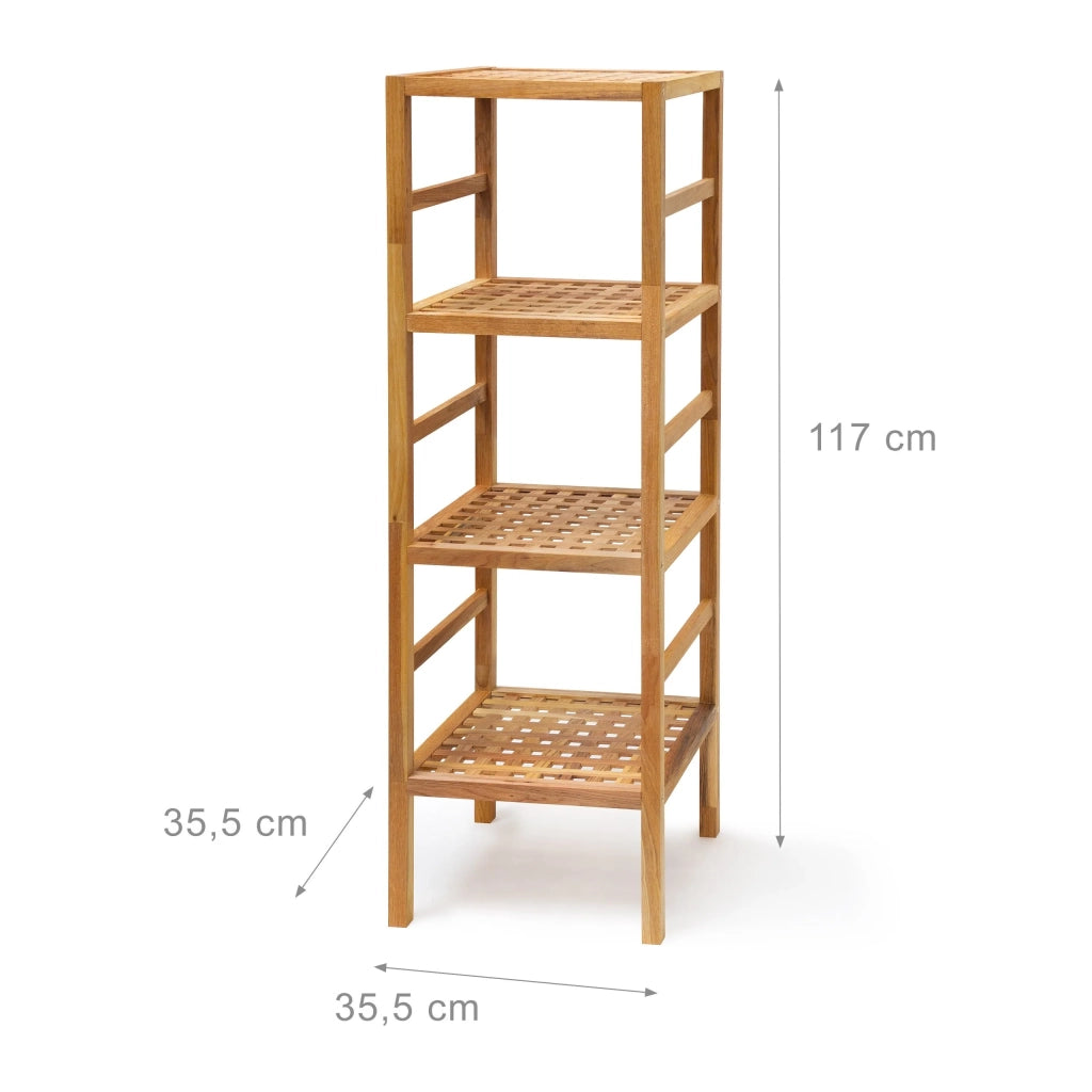Mensola da bagno 117 cm in legno di noce 4 livelli ripiani 3213057/2