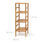 Mensola da bagno 117 cm in legno di noce 4 livelli ripiani 3213057/2