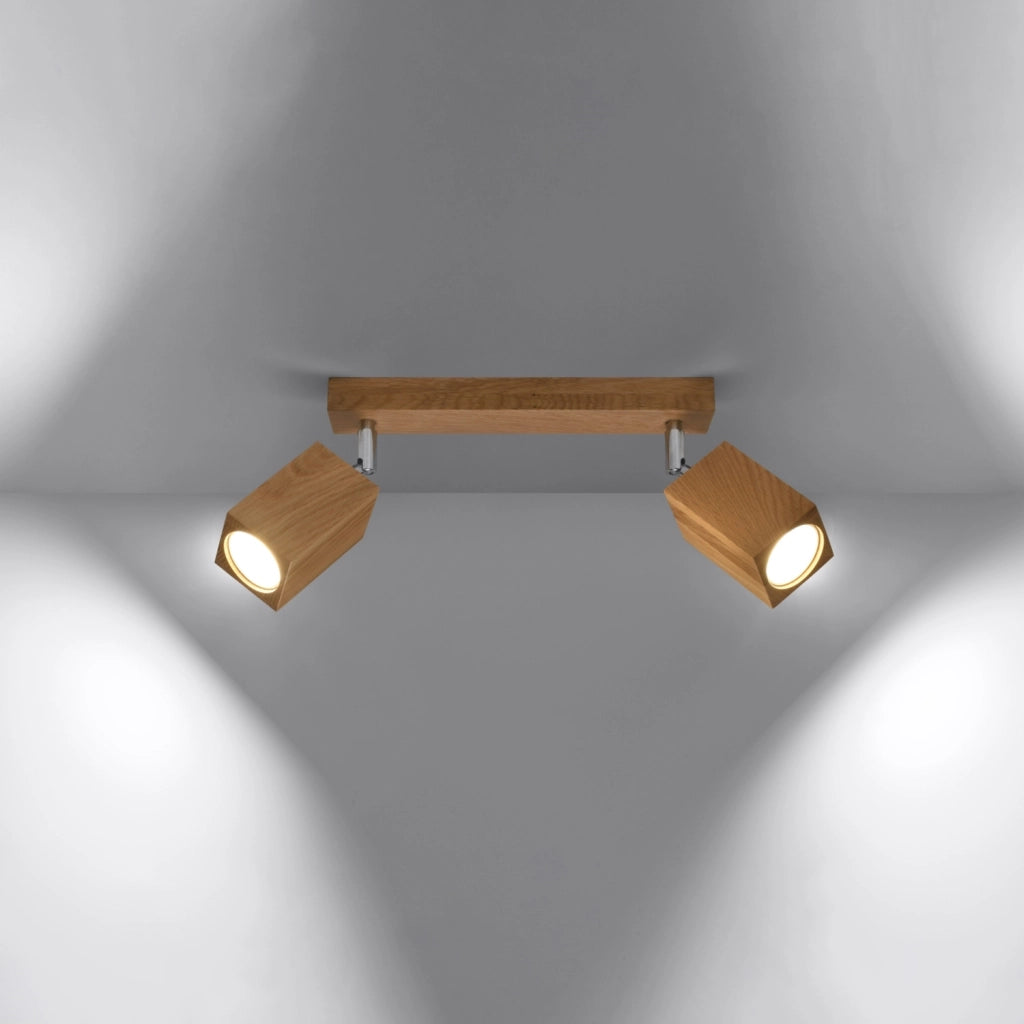 Plafoniera BAMBU 2 rovere scuro cromo 2xGU10 Pure Lume