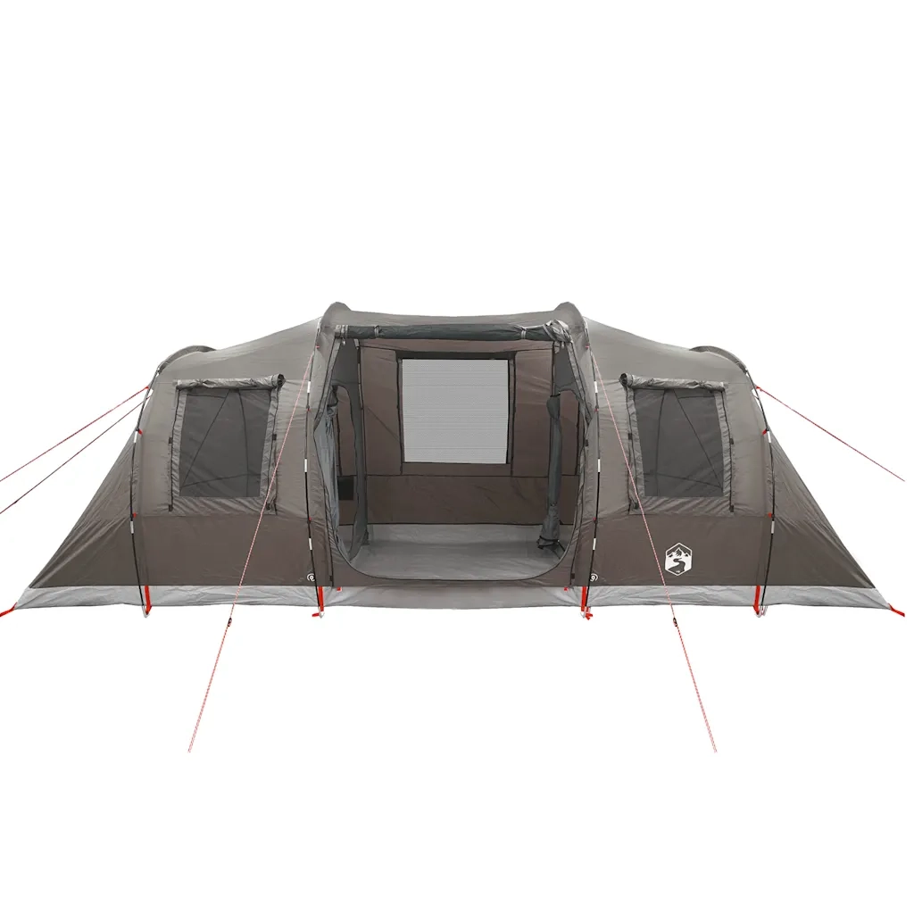 Tenda Familiare a Tunnel per 6 Persone Marrone Impermeabile