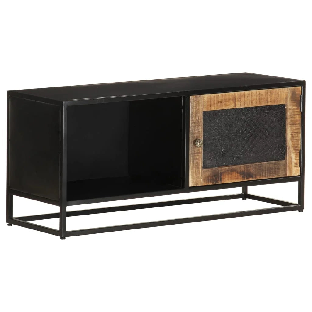 Mobile TV multimediale scaffale TV mobile TV sala da pranzo soggiorno camera da letto 90 x 30 x 40 cm legno di mango marrone grezzo 02_0026329