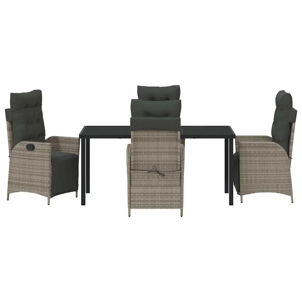 Set da Pranzo per Giardino con cuscino 5 pcs Grigio polyrattan 3380550
