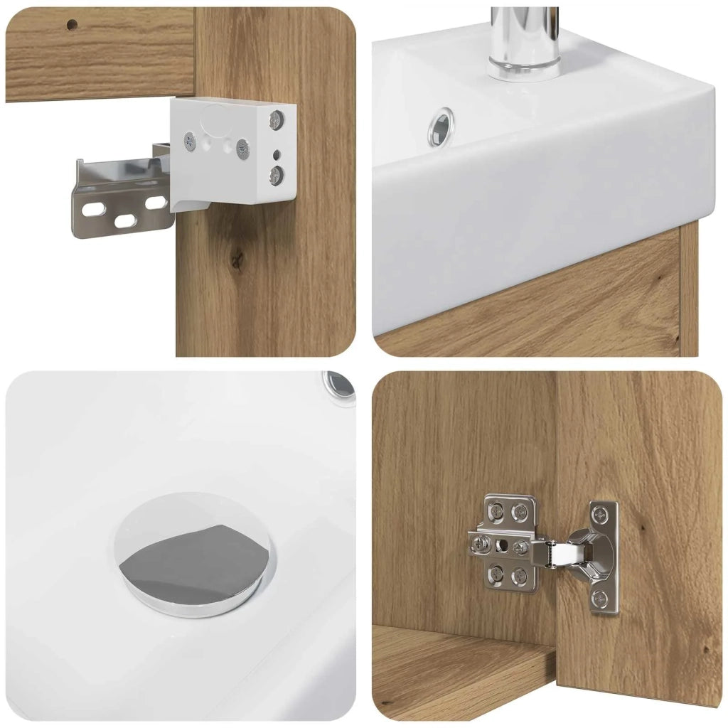 Mobile bagno con rubinetto Rovere Artigianale