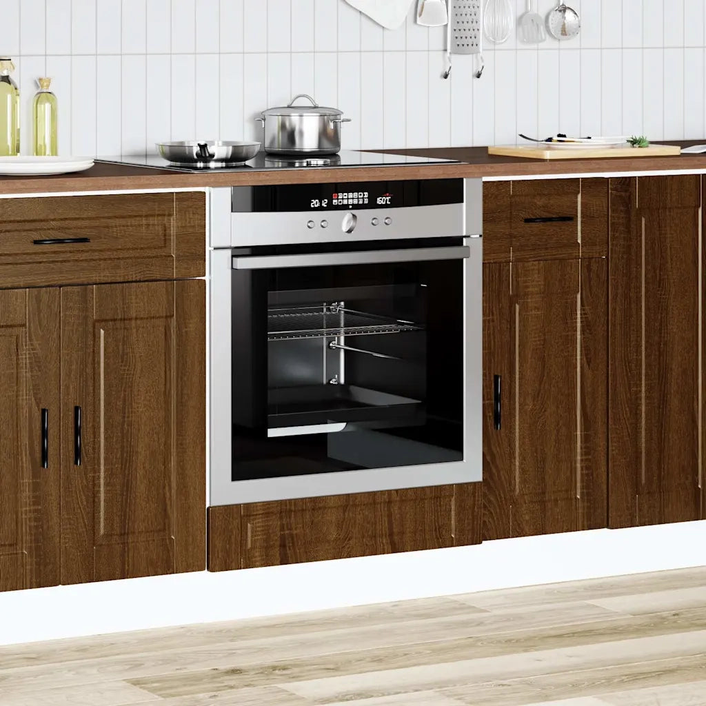 vidaXL Armadio per Forno Porto Rovere Marrone in Legno Multistrato