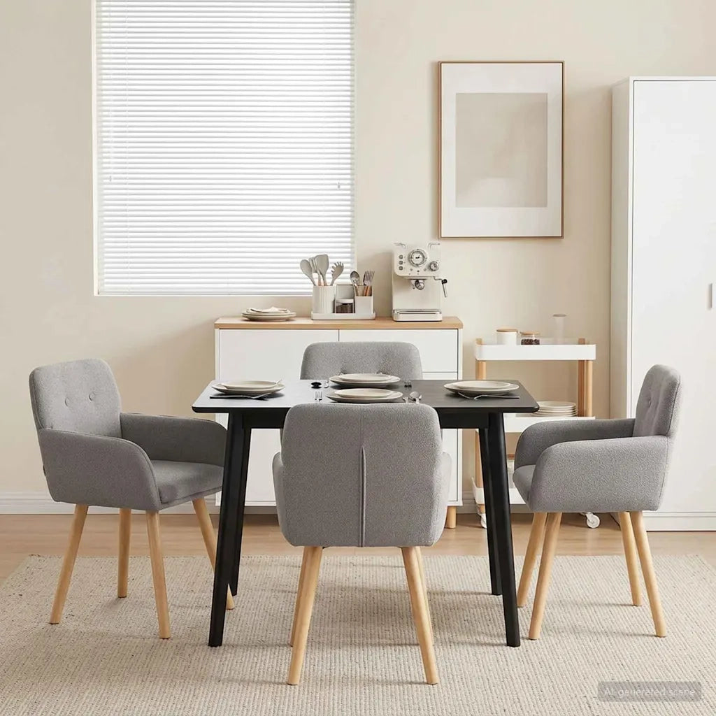 Sedie da pranzo 4 pcs Bouclé Grigio Chiaro 59 x 56 x 86 cm 3428271