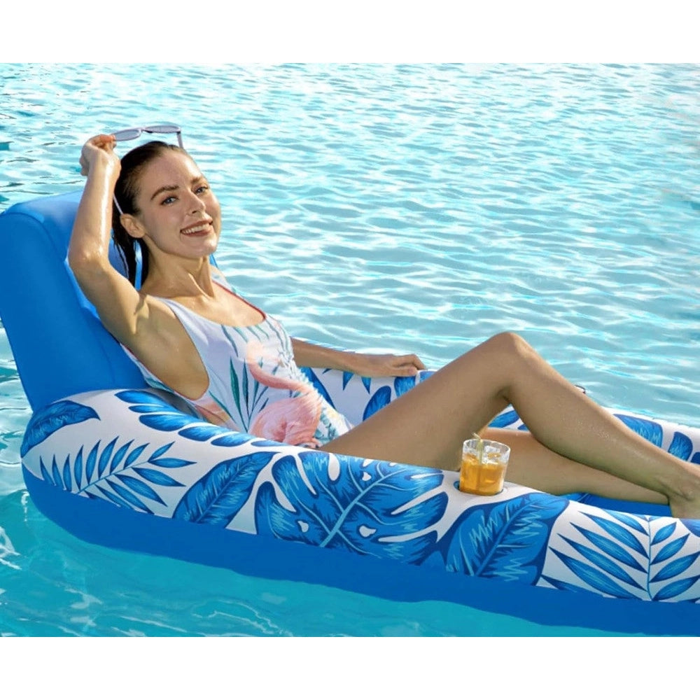 Trade Shop - Poltrona Lounge Gonfiabile Galleggiante Con Portabicchieri Piscina 170x110cm 628534 -