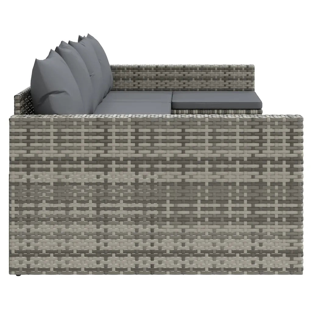 Set di Divani da Giardino 2 pz con Cuscini in Polyrattan Grigio