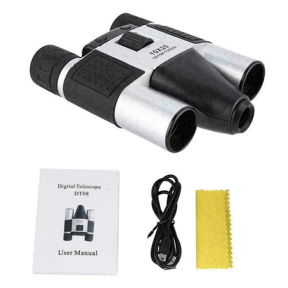 Trade Shop - Binocolo Con Fotocamera Digitale Telescopio Tf Microsd 10x25 Dt08 1.3mp Cmos -