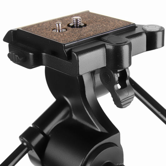 WAL-6702 Pro Treppiede con testa panoramica FT-6653H - Treppiede molto stabile, capacità di carico 12 kg, testa panoramica a 3 vie di alta qualità, girevole su 3 assi