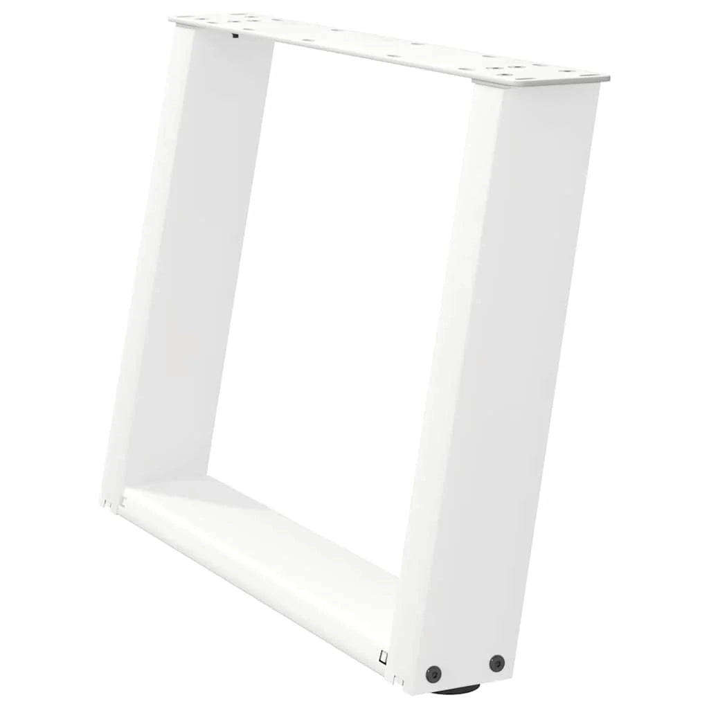 Set di 2 gambe regolabili per tavolino da caffè a forma di U 60 x 43 cm design moderno acciaio bianco 02_0057053