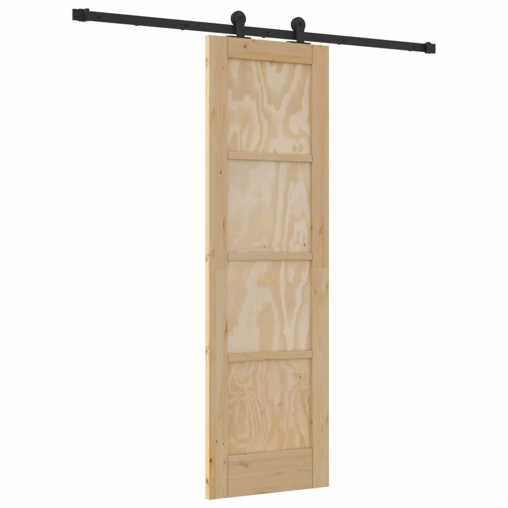 Porta scorrevole Naturale e Nero 61 x 198,5 cm 3445449