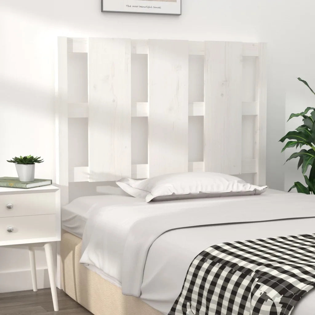 Testiera per Letto-Testata-Testiera Decorativa Bianca 95,5x4x100 cm Legno Massello di Pino 721964