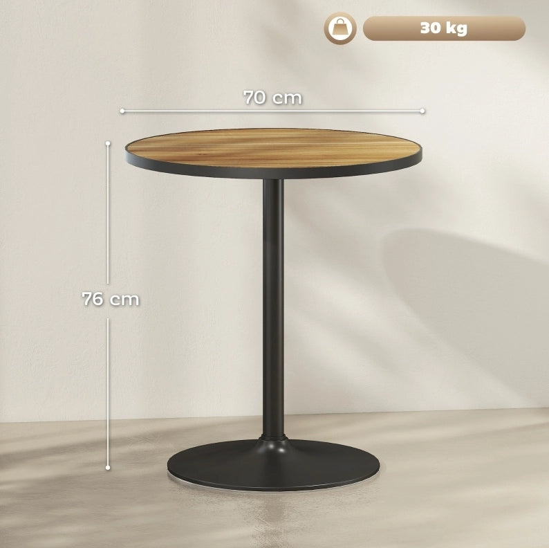 Tavolo rotondo da pranzo ?70 x 76 cm in legno effetto rovere; colore rovere