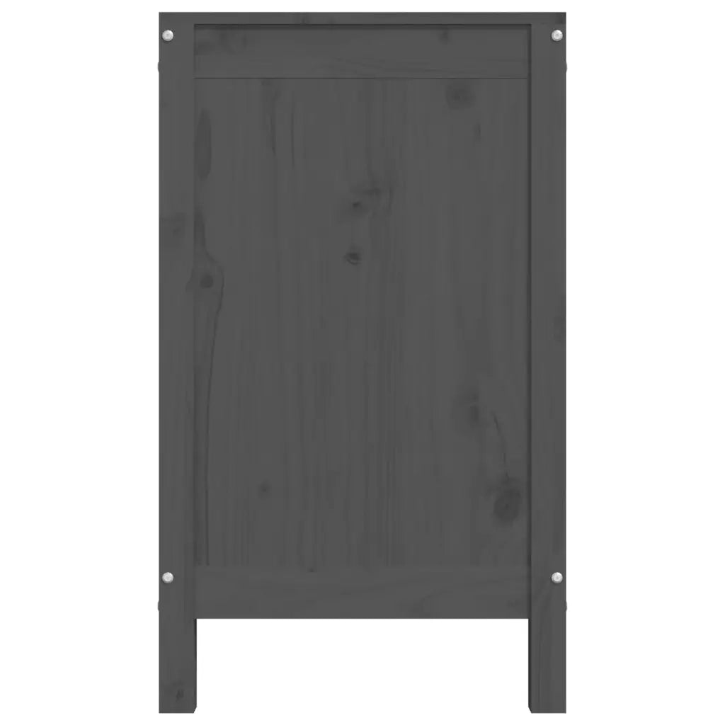 Contenitore per Bucato Grigio 88,5x44x76 cm Legno Massello Pino 823581