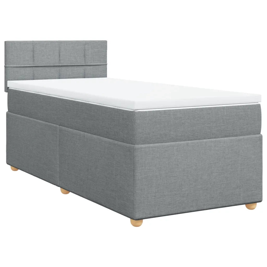 Giroletto a Molle con Materasso Grigio Chiaro100x200 cm Tessuto