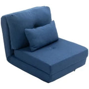 Poltrona Letto, Divano Letto Trasformabile, Poltrona 1 Posto, con 1 Cuscino e Schienale Regolabile, Blu Scuro