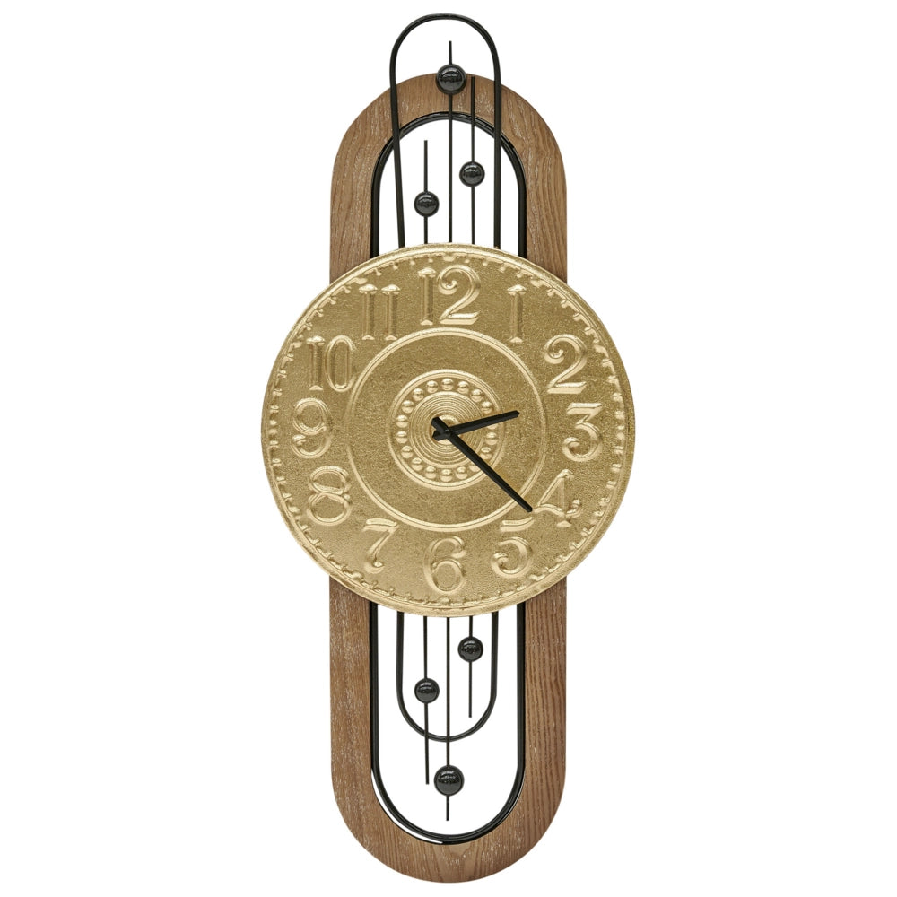 Orologio da parete in ferro nero con numeri arabi oro stile vintage retrò