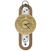 Orologio da parete in ferro nero con numeri arabi oro stile vintage retrò