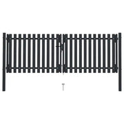 Cancello per Recinzione Doppio in Acciaio 306x125 cm Antracite