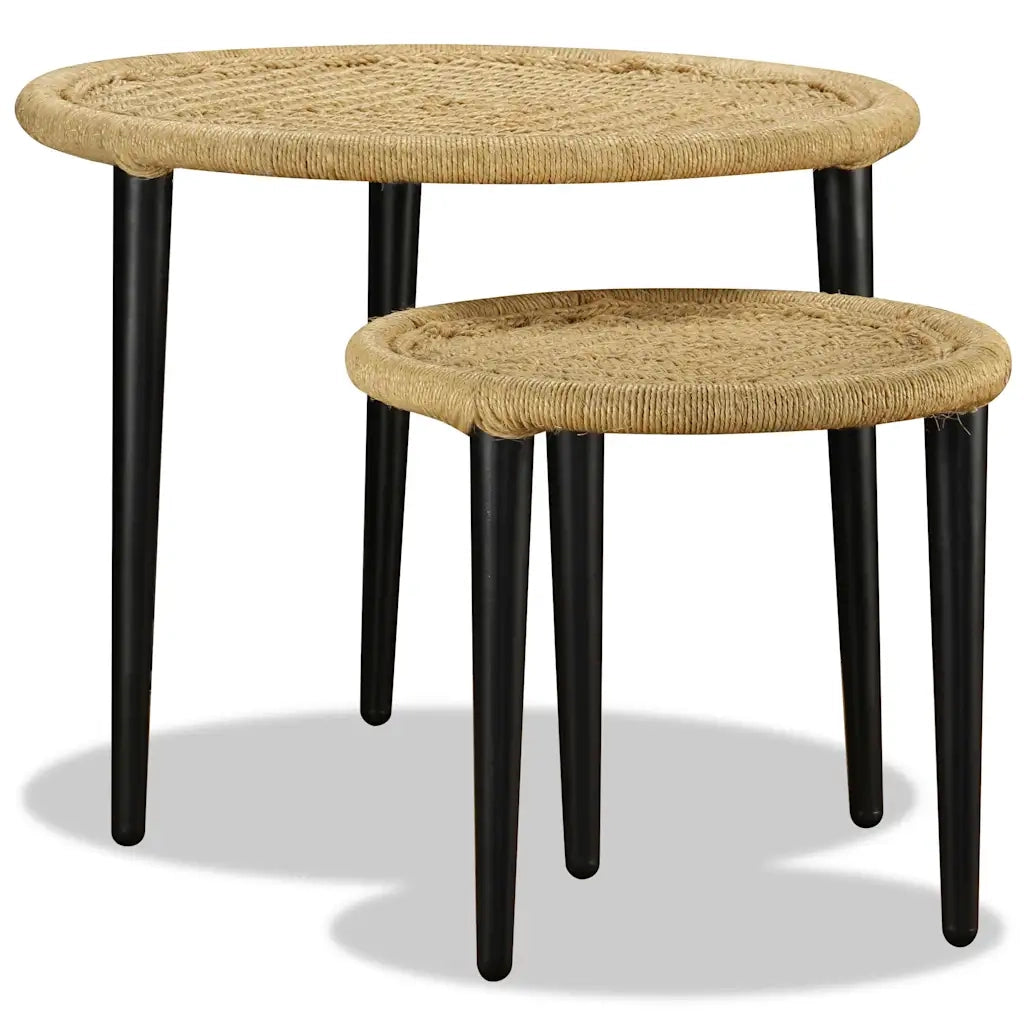 Set Tavolini da CaffÃ¨ 2 pz in Iuta Naturale