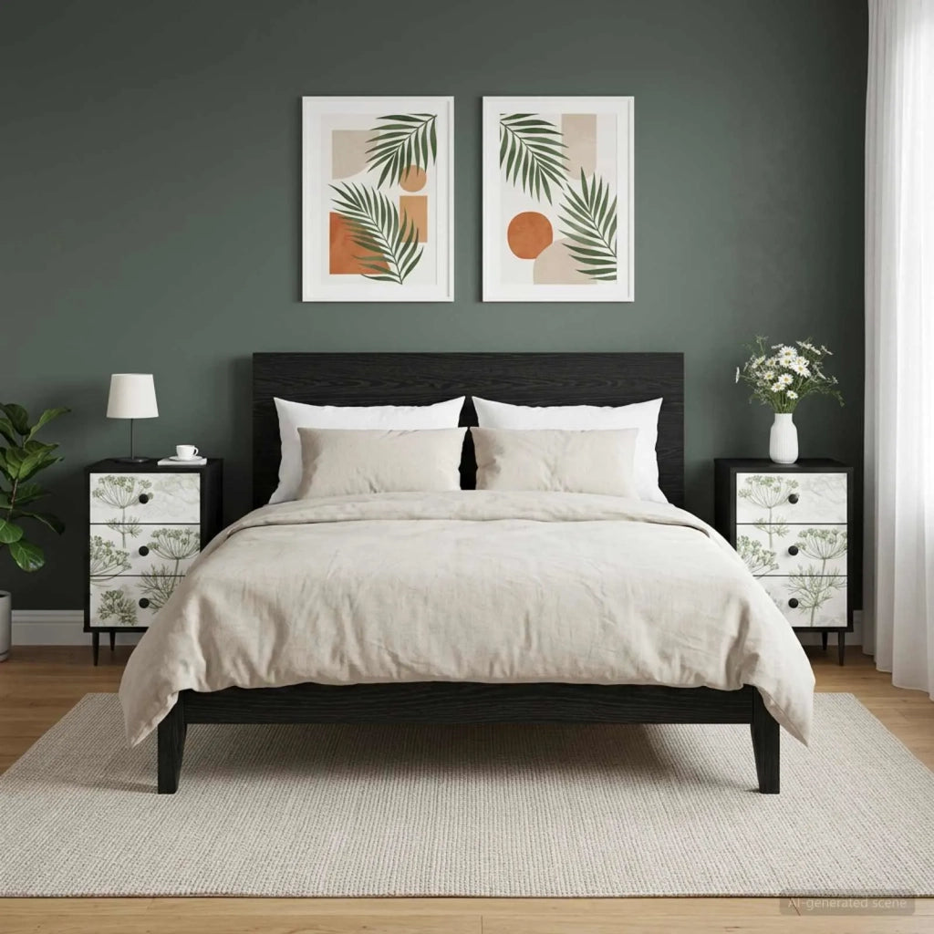 Armadio da Notte GOTHA 2 pz Rovere Nero 36 x 33 x 61 cm 8007348