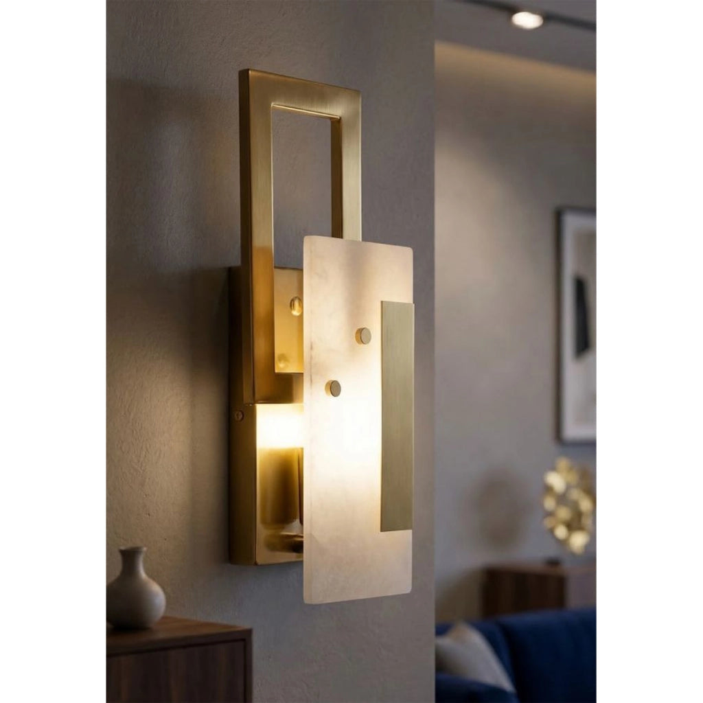 Lampada a Parete VKH65, Oro, Metallo, 15x8x33 cm