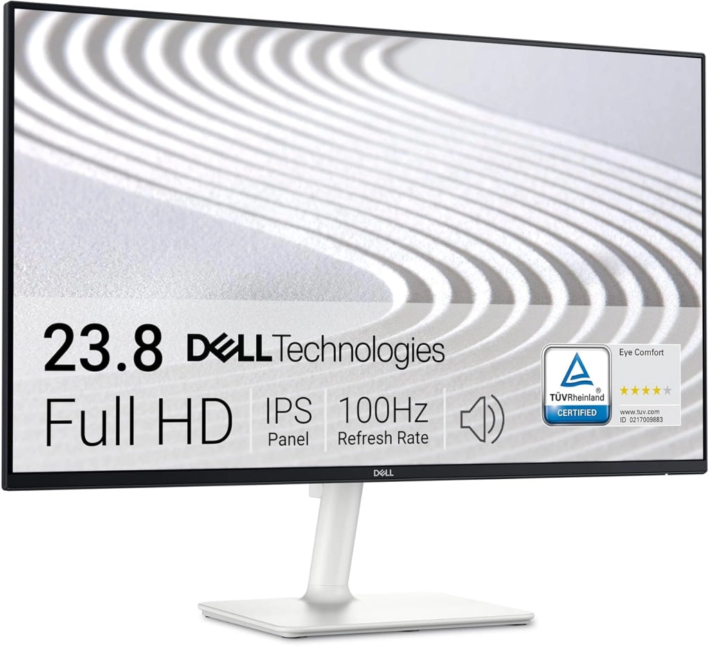 S2425H 24" Full HD (1920x1080) Monitor, 100Hz, IPS, 4ms, 99% sRGB, Altoparlanti integrati, Lunetta ultrasottile, 2x HDMI, 3 Anni di Garanzia, Bianco