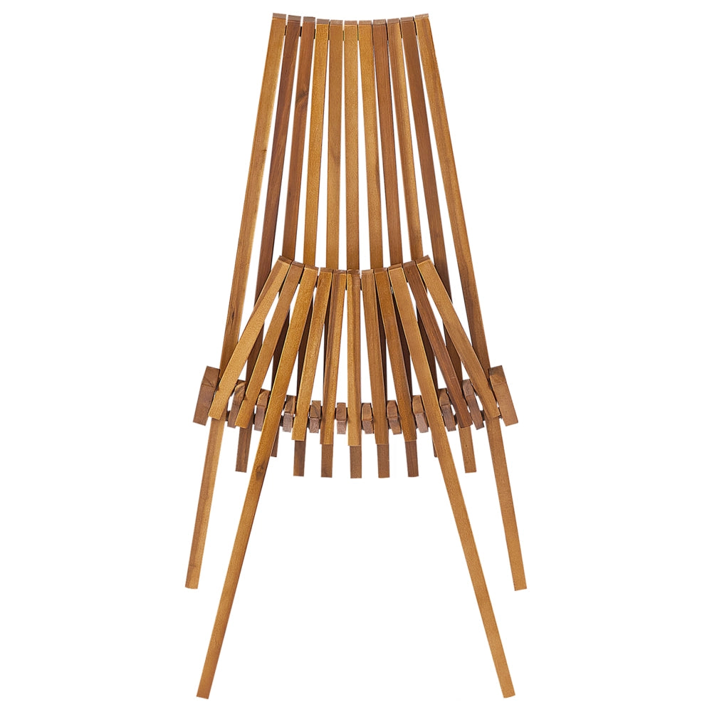 Set di 2 sedie da giardino in legno di acacia chiaro per esterni pieghevoli e sedute da bistrot in stile rustico e moderno