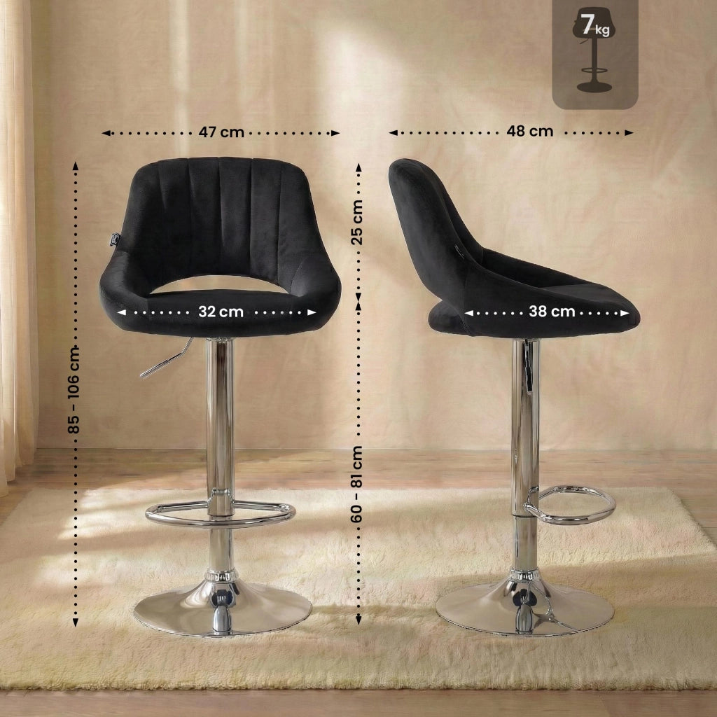 Set di 2 sgabelli da bar Milet velluto C 6