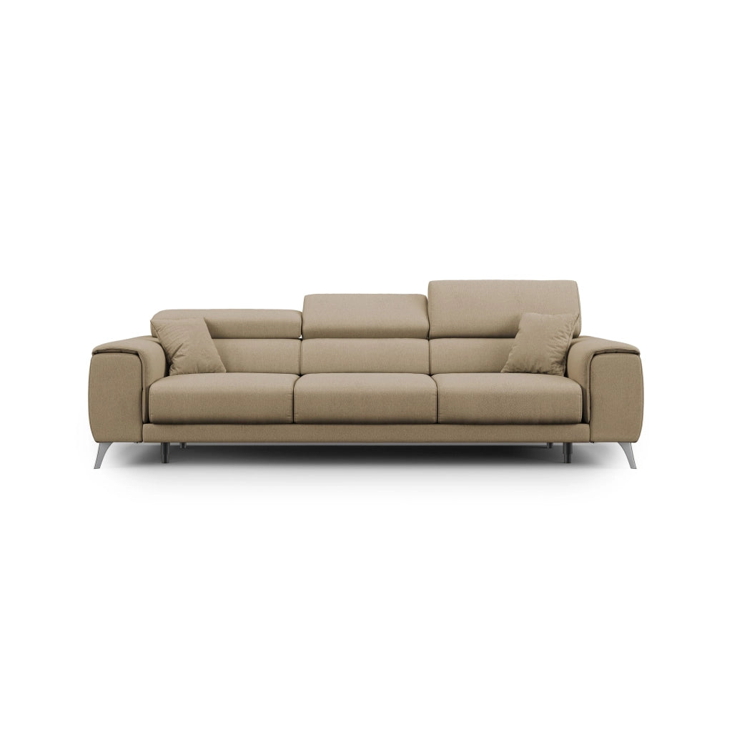 Fusion Divano con 3 sedute allungabili in tessuto smacchiabile T05 260 cm beige