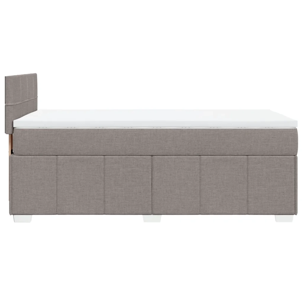 vidaXL Giroletto a Molle con Materasso Tortora 100x200 cm in Tessuto