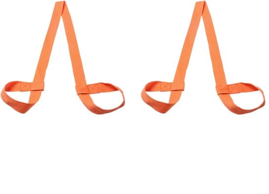 Due cinture per yoga mat adattabili; adatti per yoga, pilates, allenamenti, aerobica, fitness, sport e attività all'aperto. colore arancione