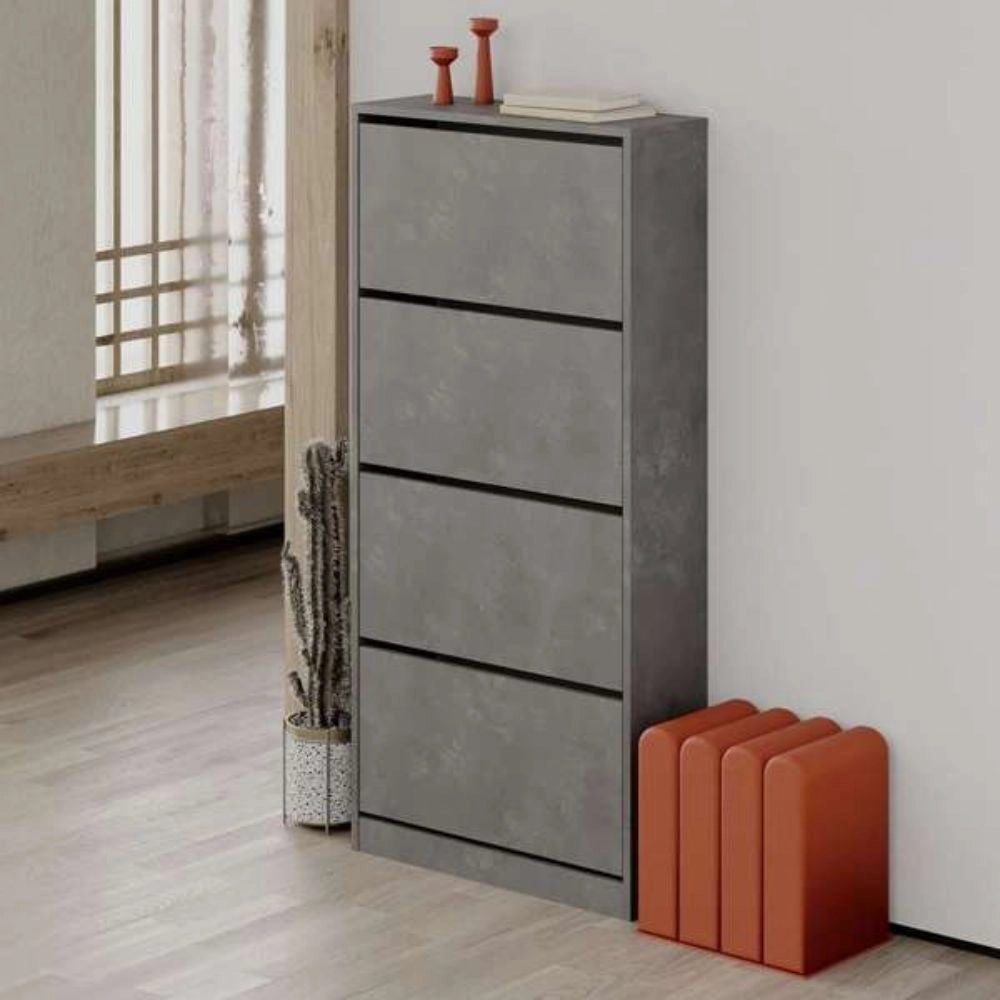 Scarpiera quattro ante a ribalta 73x26x82,5 cm retro grey