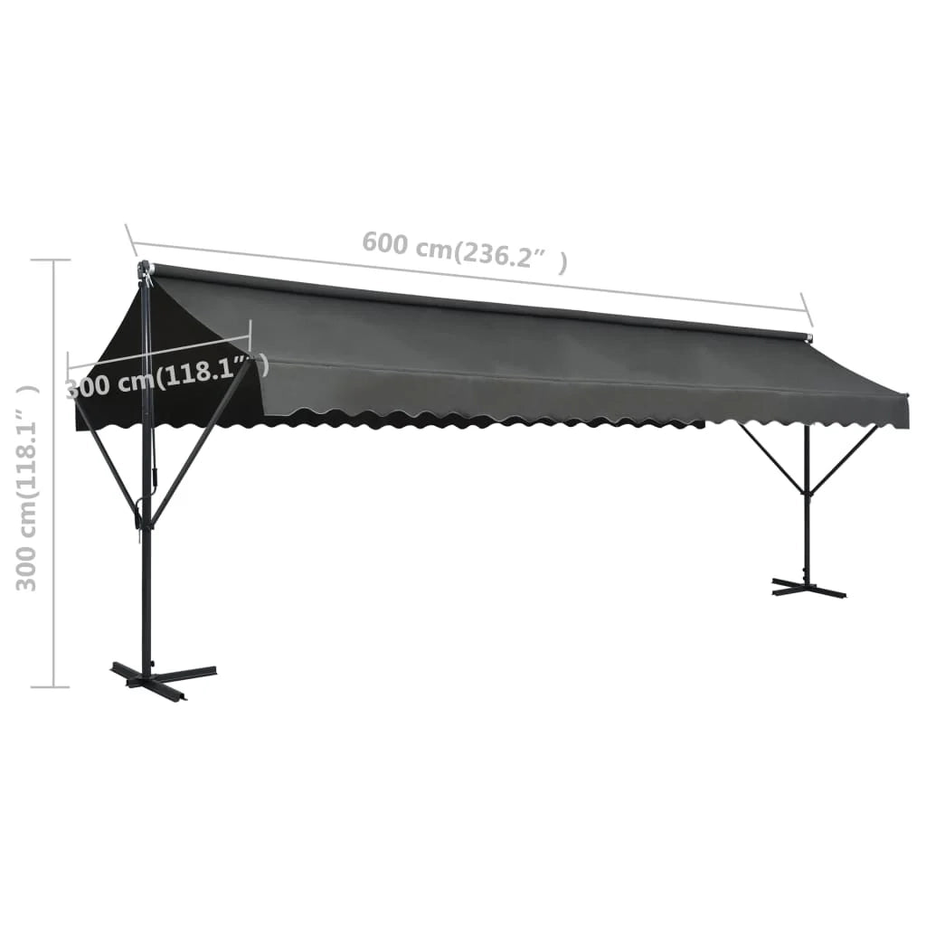Tenda da sole autoportante 600 x 300 cm antracite 02_0007482