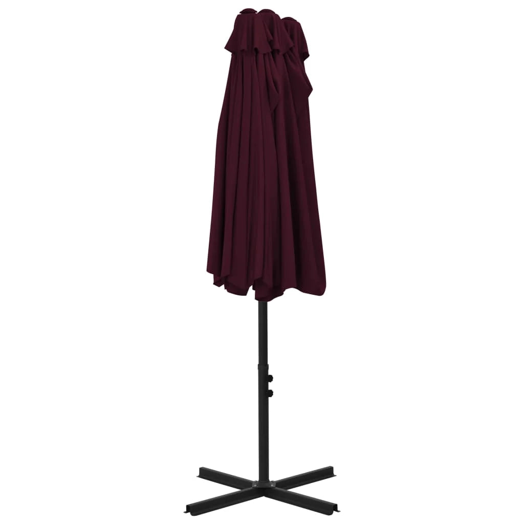 Ombrellone da esterno con palo in alluminio 460 x 270 cm bordeaux 02_0008233