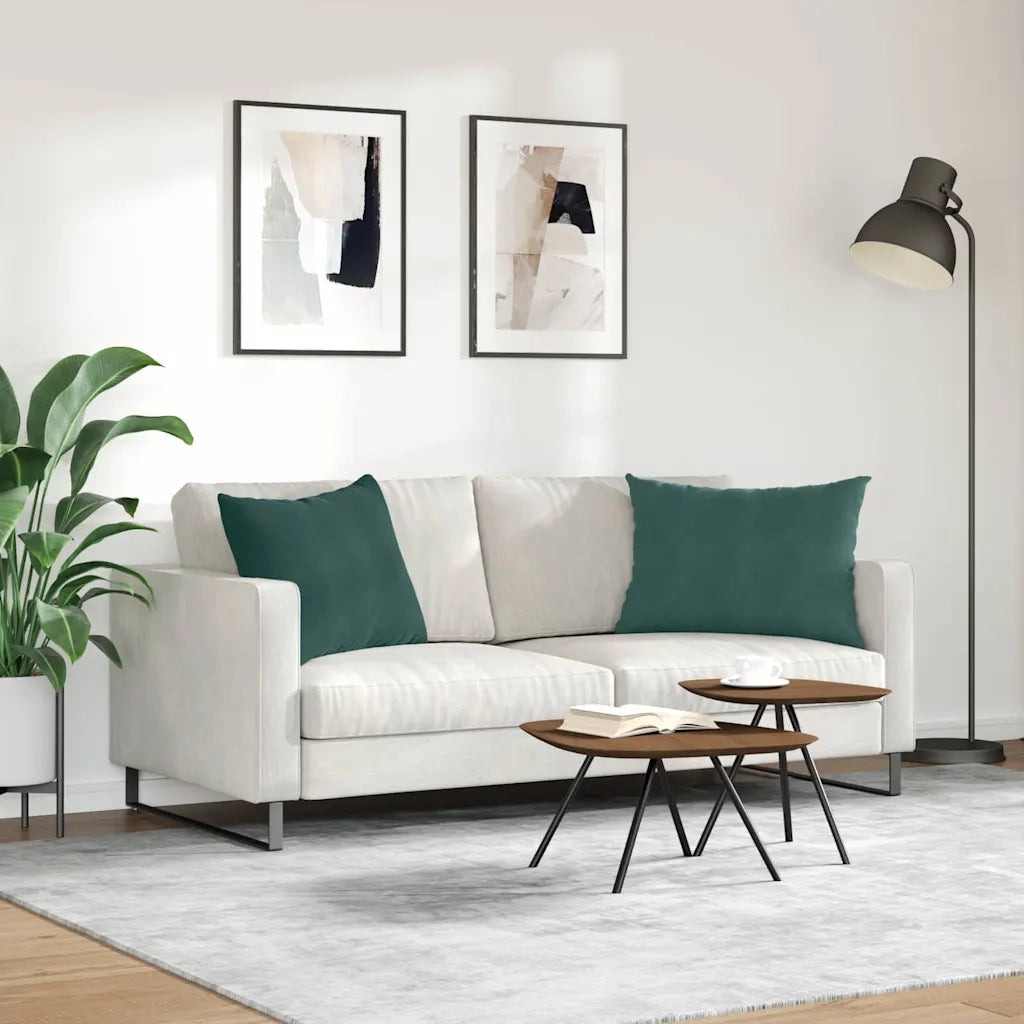 Cuscini da Divano 2 pcs Verde Scuro 70 x 50 cm Tessuto in Cords