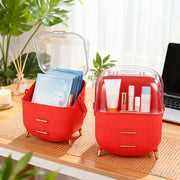 ZMH Porta trucchi da scrivania con più cassetti contenitore per cosmetici rosso 29 x 19 x 38 cm