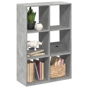 Libreria Divisorio-Scaffale per Libri-Mobile di Stoccaggio Grigio Cemento 69,5x29x103,5cm in Truciolato