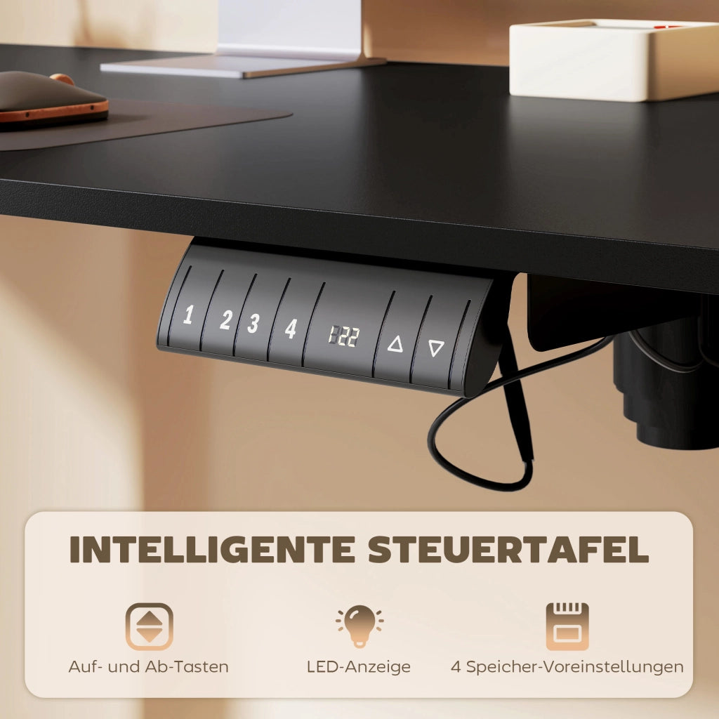 Scrivania regolabile in altezza per computer ¨C Zephmum ¨C Nero 140x70x116 cm