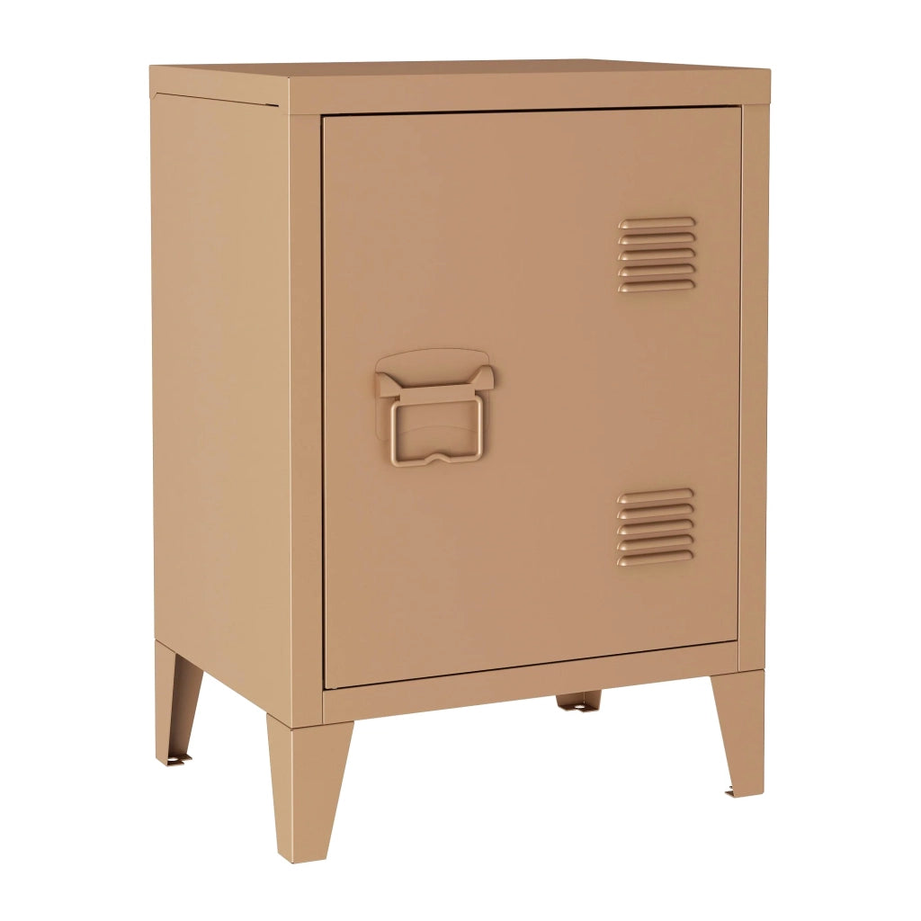 Comodino in acciaio laminato 57 x 40 x 30 cm marrone chiaro opaco 03_0008683